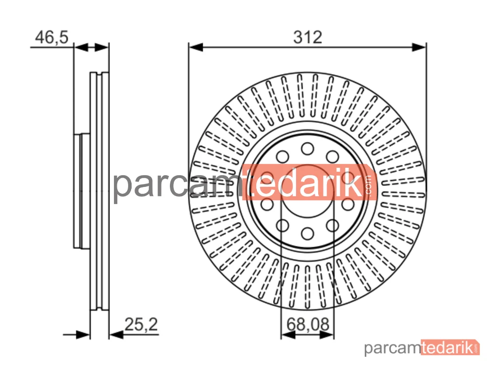BOSCH 0986479A30 | Fren Diski (Ön, 312 mm) — VW Passat B5.5, VW Passat B5.5 Variant, Skoda Superb I
