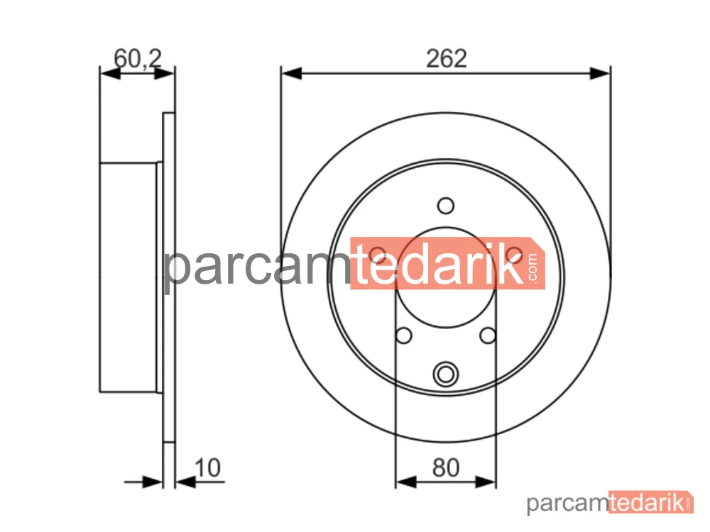 BOSCH 0986479A41 | Fren Diski (Arka, 262 mm) — Mitsubishi Lancer VIII