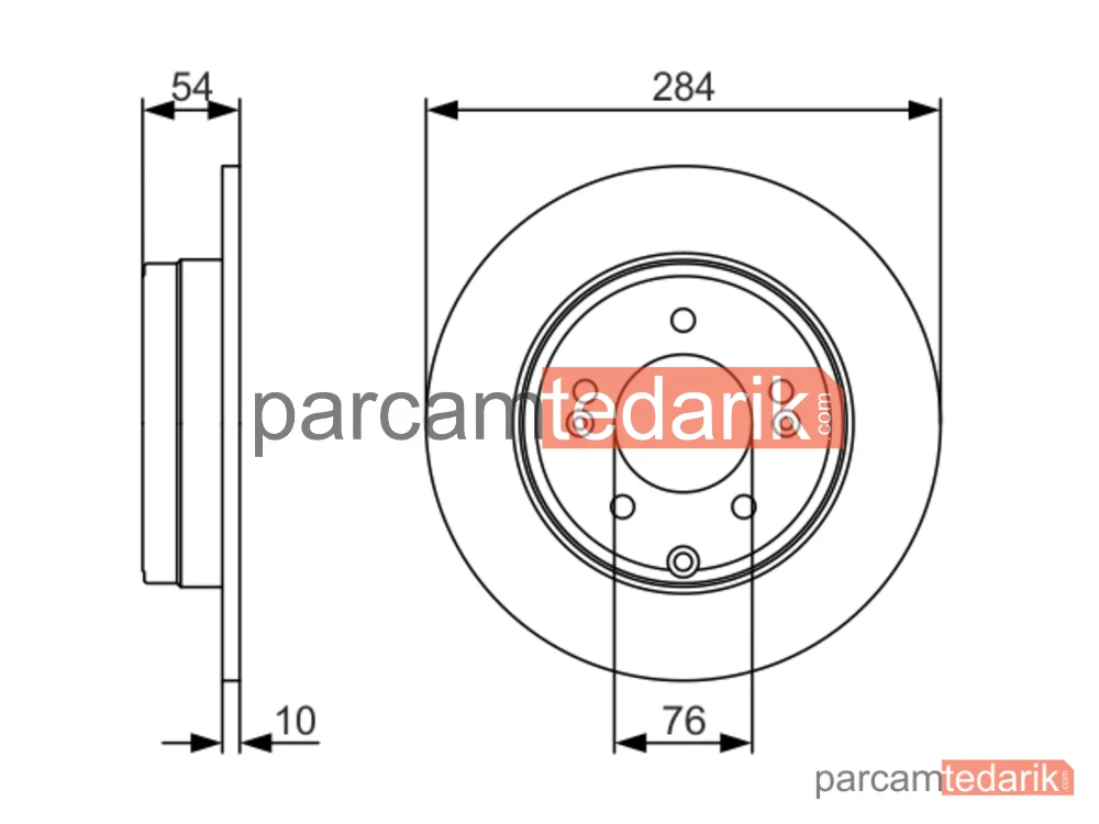 BOSCH 0986479A45 | Fren Diski (Arka, 284 mm) — Hyundai Sonata V, Hyundai Grandeur, Kia Optima