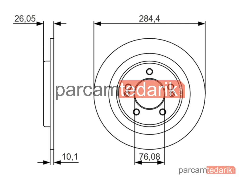 BOSCH 0986479A47 | Fren Diski (Arka, 284.4 mm) — Hyundai i30 Coupe, Kia Ceed, Hyundai i30