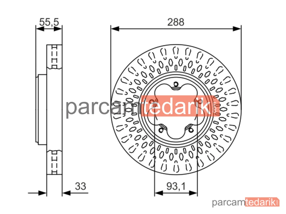 BOSCH 0986479A49 | Fren Diski (Ön, 288 mm) — Ford Transit Custom V362, Ford Tourneo Custom V362, Ford Transit V363