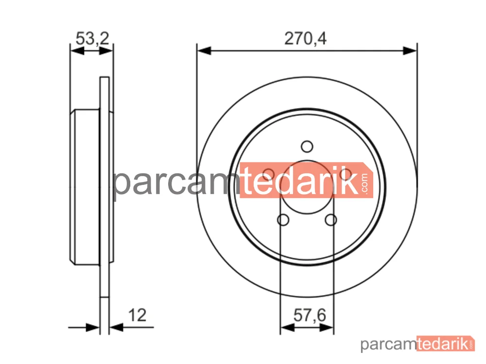 0986479A80 | Fren Diski (Arka, 270.4 mm) — Chrysler PT Cruiser, Chrysler PT Cruiser Combi, Dodge Neon II