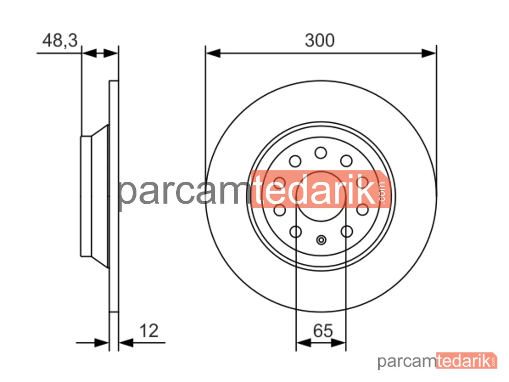 BOSCH 0986479A84 | Fren Diski (Arka) — Audi A3 Limousine, Audi Q3, Audi A3