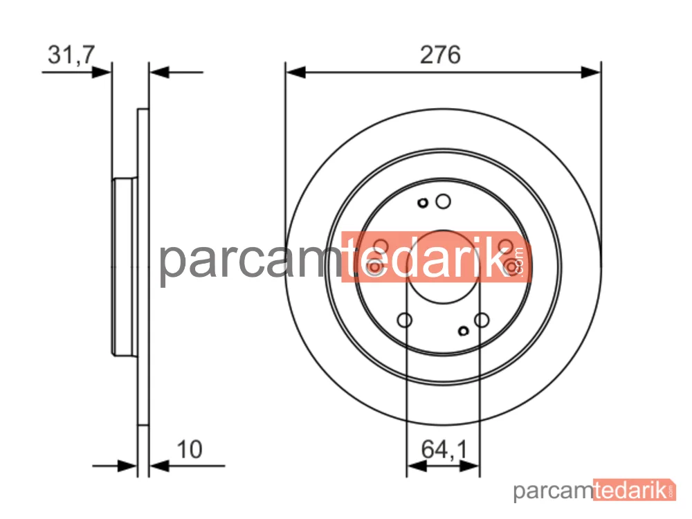 BOSCH 0986479A92 | Fren Diski (Arka) — Honda Civic IX Tourer