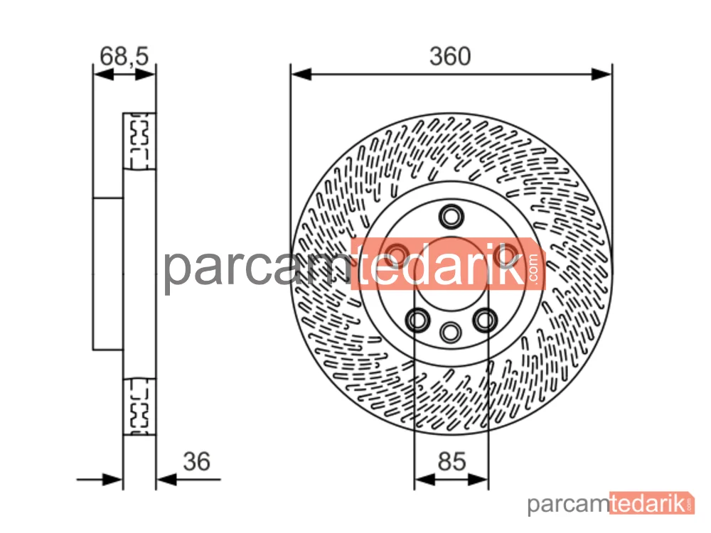 BOSCH 0986479B12 | Fren Diski — Porsche Cayenne, VW Touareg