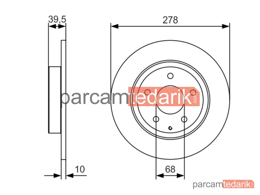BOSCH 0986479C22 | Fren Diski (Arka, 278 mm) — Mazda 6