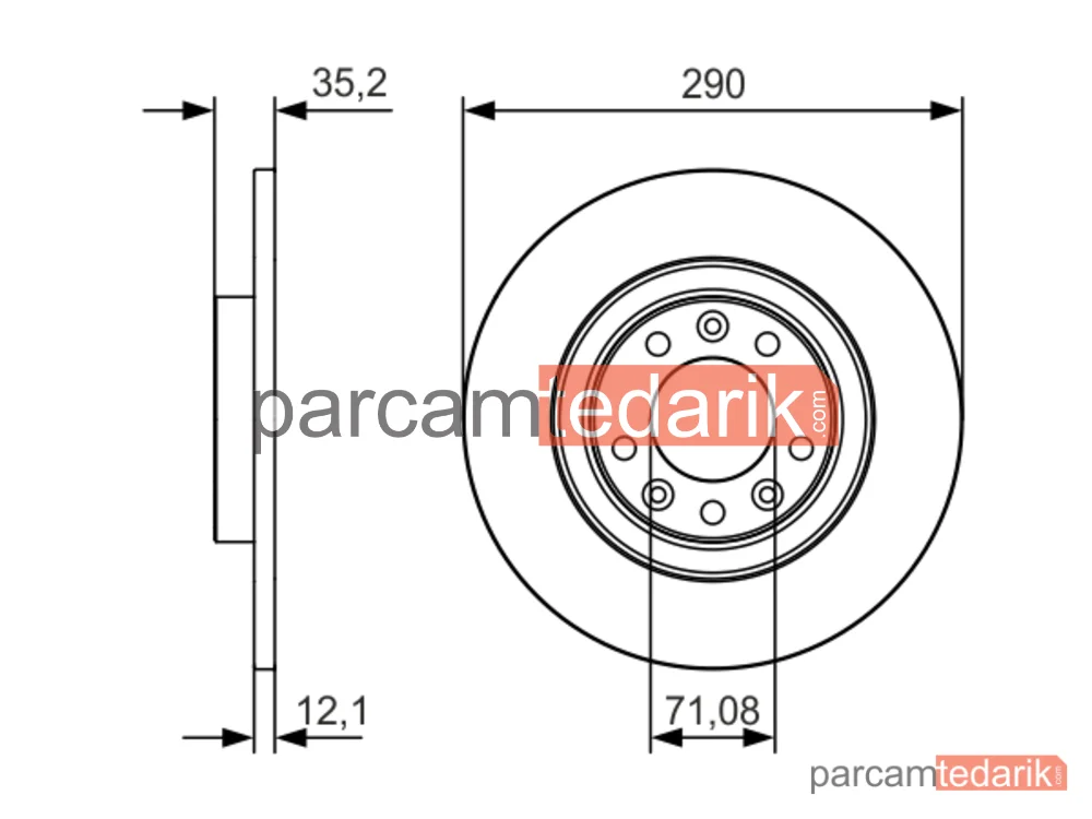 BOSCH 0986479C25 | Fren Diski (Arka, 290 mm) — Peugeot 308 II, Peugeot 308 SW II, Peugeot 5008 II