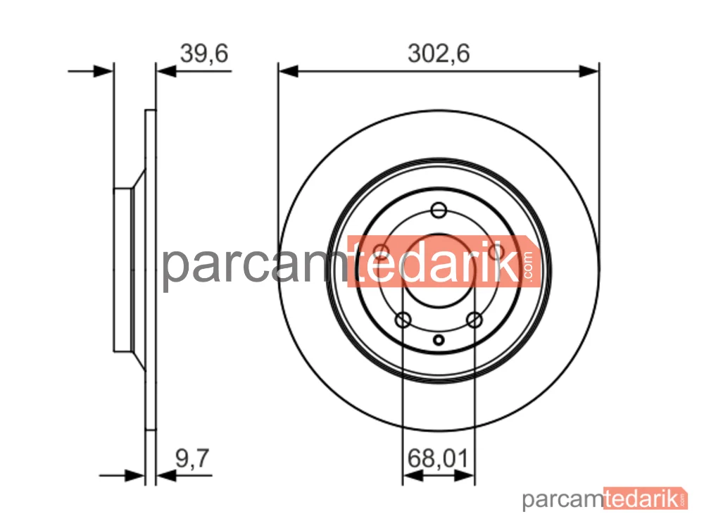 BOSCH 0986479C28 | Fren Diski (Arka, 303 mm) — Mazda CX-5, Mazda CX-30, Mazda MX-30