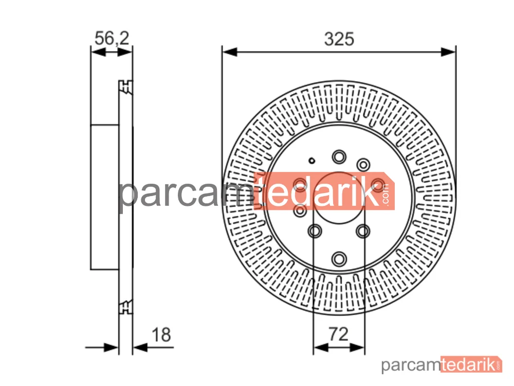 BOSCH 0986479C30 | Fren Diski (Arka, 325 mm) — Mazda CX-7, Mazda CX-9