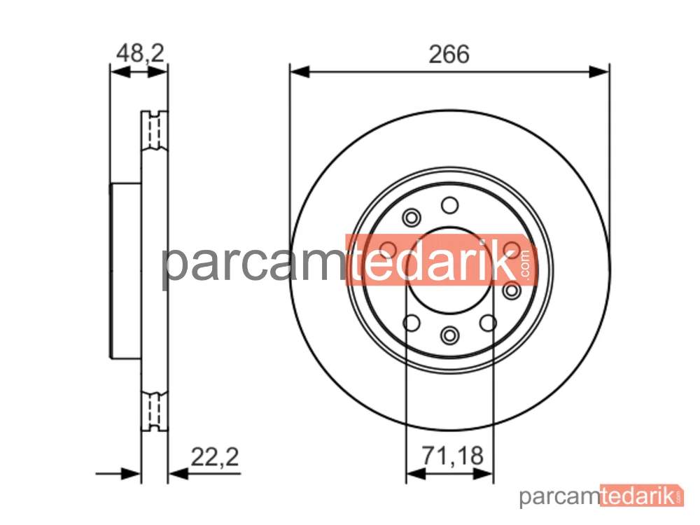 BOSCH 0986479C34 | Fren Diski (Ön, 283 mm) — Peugeot 308 II, Peugeot 308 SW II