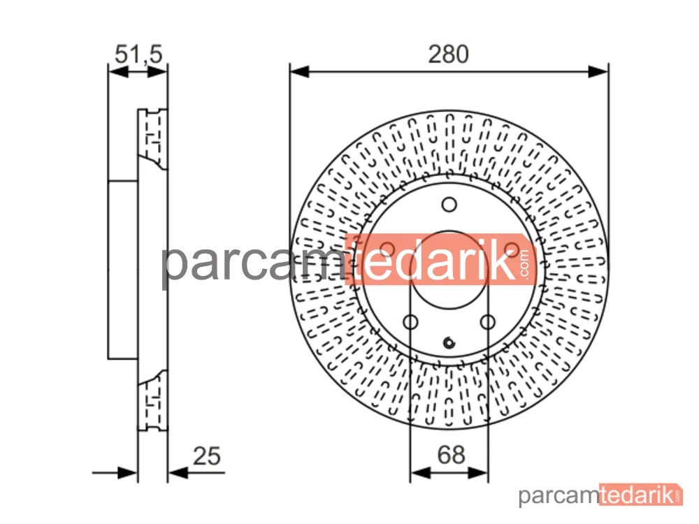 BOSCH 0986479C36 | Fren Diski (Ön, 280 mm) — Mazda 3, Mazda CX-3