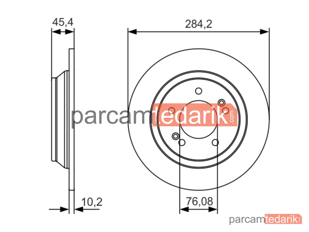 BOSCH 0986479C39 | Fren Diski (Arka, 284.2 mm)