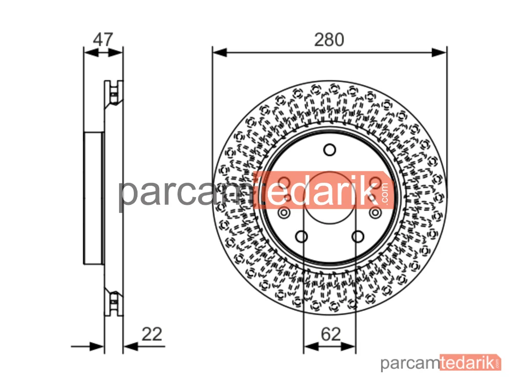 BOSCH 0986479C40 | Fren Diski (Ön, 280 mm) — Suzuki Vitara, Suzuki SX4 S-Cross