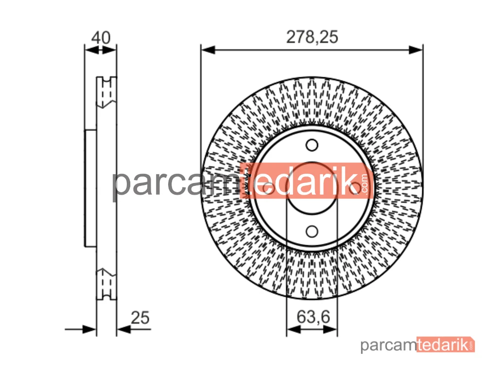 BOSCH 0986479C48 | Fren Diski (Ön, 278.3 mm) — Ford Ecosport
