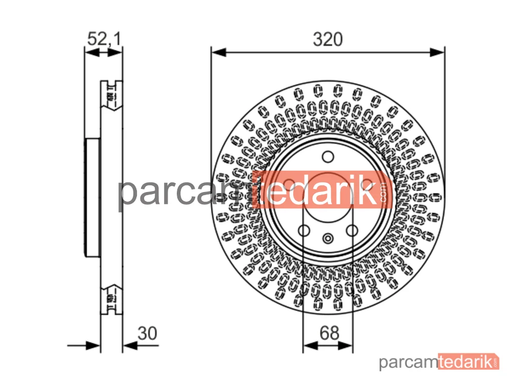 BOSCH 0986479C49 | Fren Diski (Ön, 320 mm) — Audi Q5