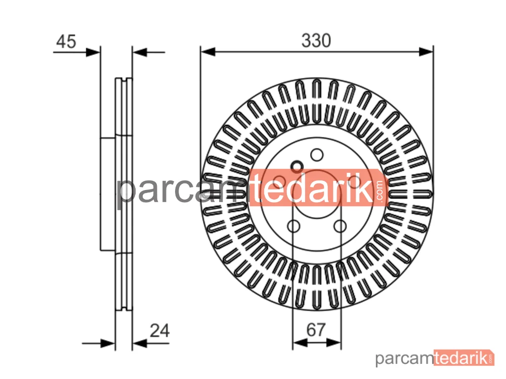 BOSCH 0986479C94 | Fren Diski (Ön, 330 mm) — BMW X1, BMW X2, Mini Countryman