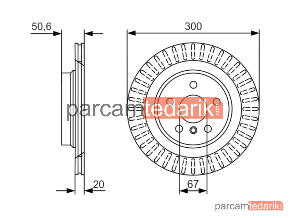 BOSCH 0986479C95 | Fren Diski (Arka, 300 mm) — BMW X1, BMW X2, BMW 1