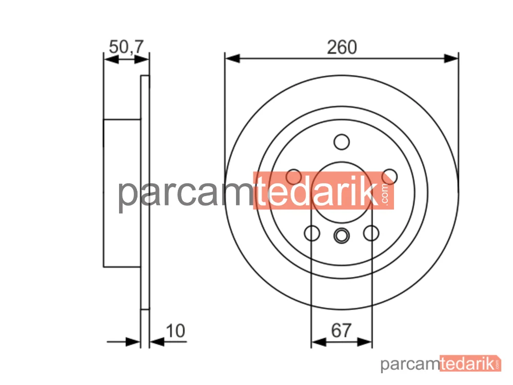 BOSCH 0986479C96 | Fren Diski (Ön, 260 mm) — Mini, Mini Cabrio