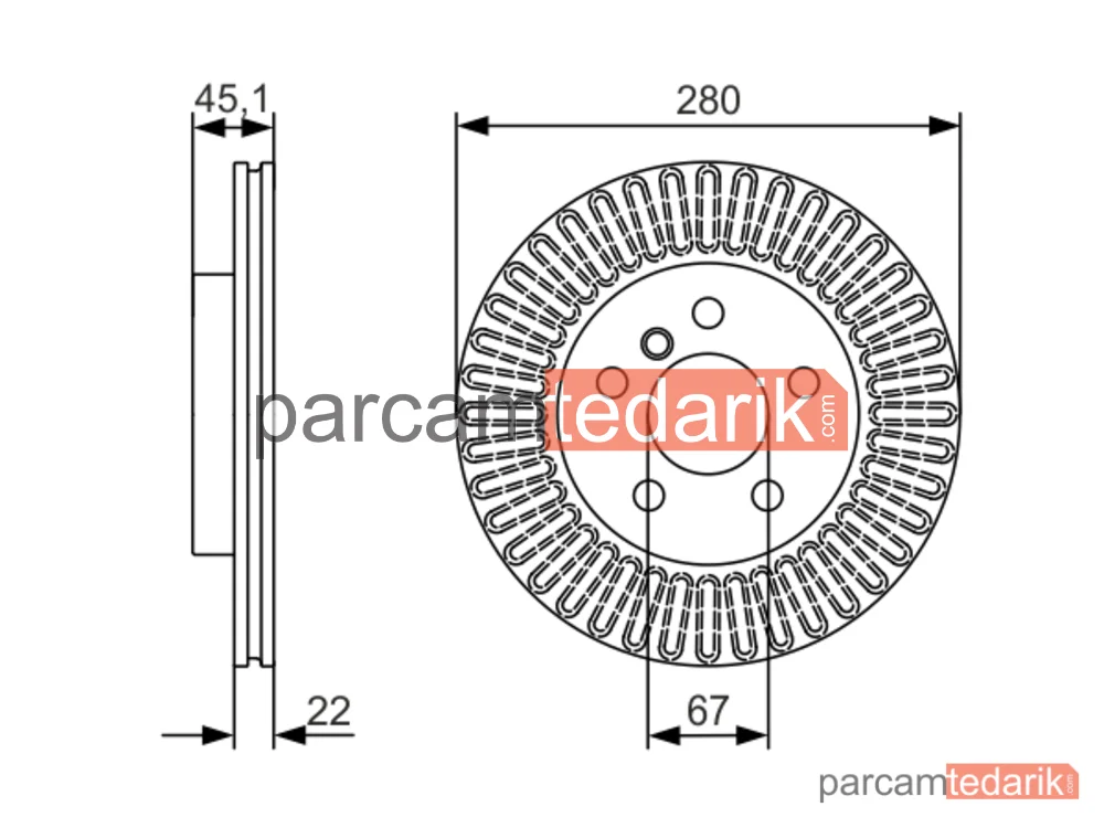 BOSCH 0986479C97 | Fren Diski (Arka, 264 mm) — Mini, Mini Cabrio, BMW 2 Active Tourer