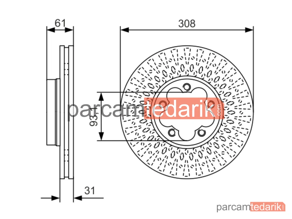 BOSCH 0986479C99 | Fren Diski (Arka) — Ford Transit V363