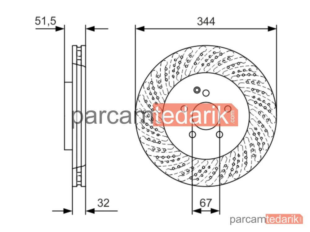 BOSCH 0986479D07 | Fren Diski (Ön, 344 mm) — Mercedes-Benz Cls Shooting Brake, Mercedes-Benz Cls