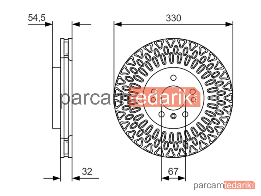 BOSCH 0986479D08 | Fren Diski (Ön, 330 mm) — Mercedes-Benz Gle, Mercedes-Benz M-Serisi, Mercedes-Benz Gle Coupe