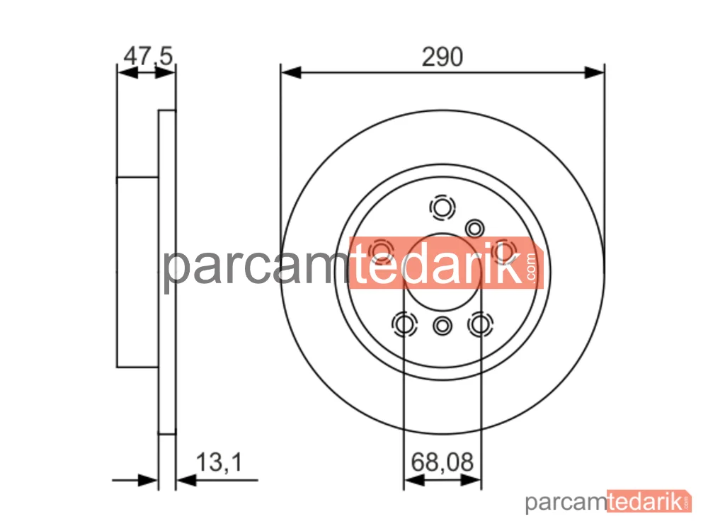 BOSCH 0986479D17 | Fren Diski (Arka, 289.5 mm) — Renault Kadjar, Nissan Qashqai II, Renault Captur II