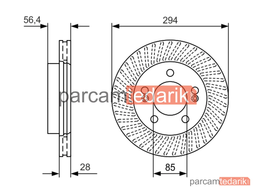 BOSCH 0986479D32 | Fren Diski (Ön, 294 mm) — SsangYong Rexton / Rexton II, SsangYong Actyon I, SsangYong Kyron