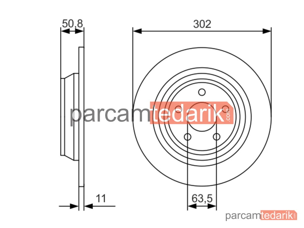 BOSCH 0986479D37 | Fren Diski (Arka) — Ford Mondeo V