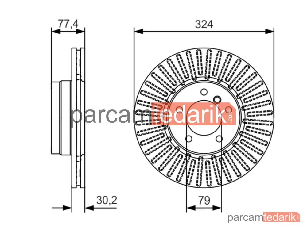 BOSCH 0986479D39 | Fren Diski (Ön, 324 mm) — BMW 5 Touring, BMW 5, BMW 6