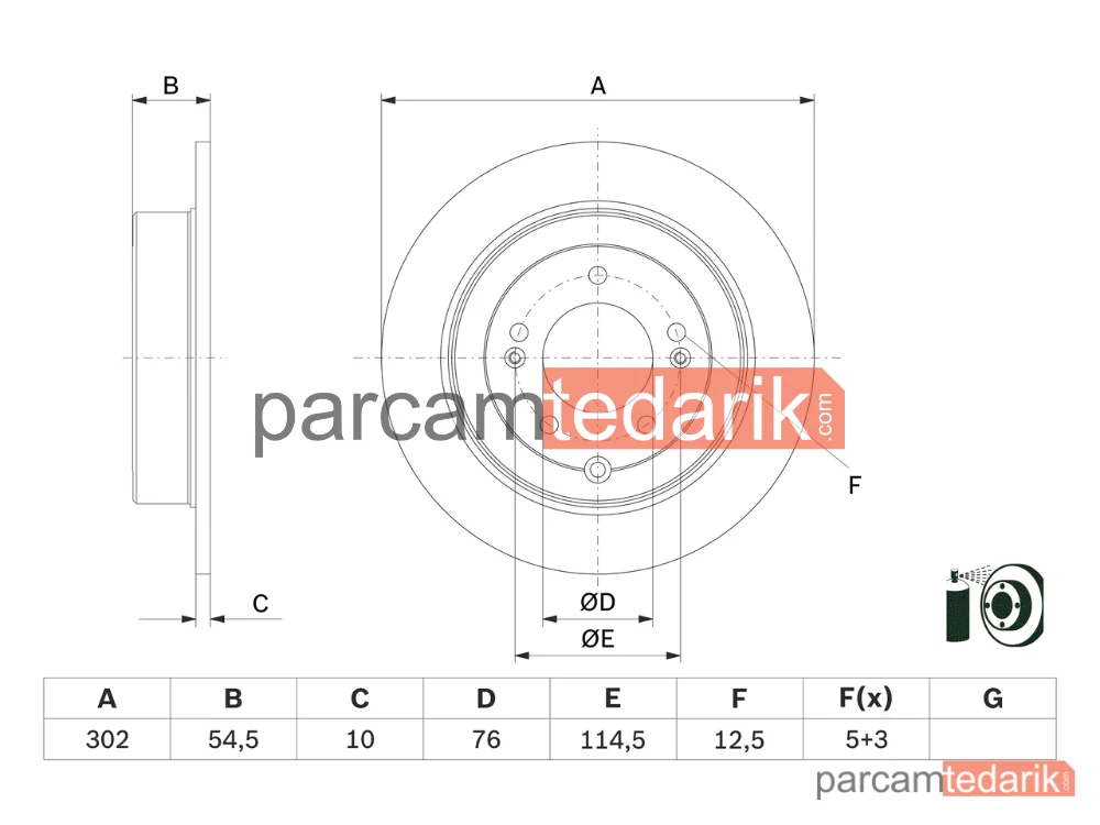 BOSCH 0986479E45 | Fren Diski (Arka) — Hyundai Tucson, Kia Sportage IV