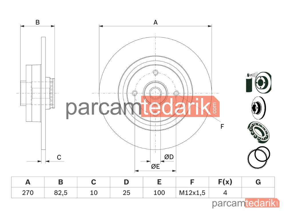 BOSCH 0986479E71 | Fren Diski (Arka)
