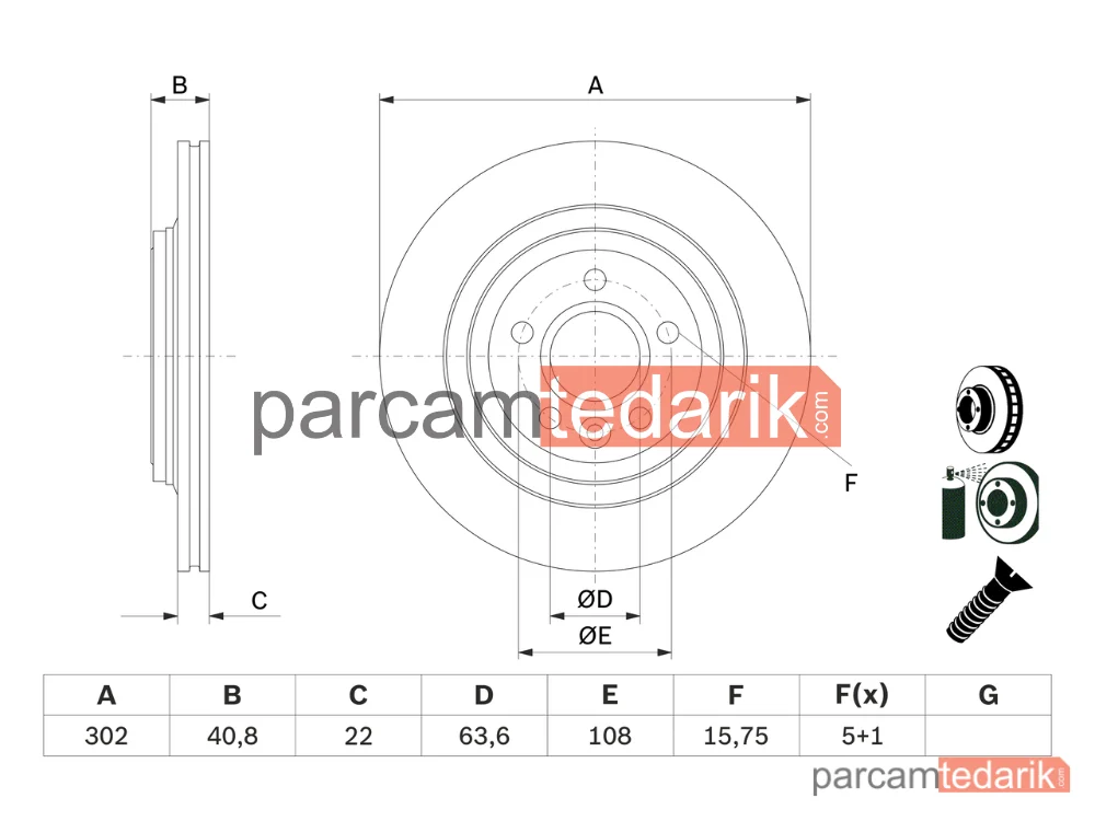 BOSCH 0986479E85 | Fren Diski (Arka)