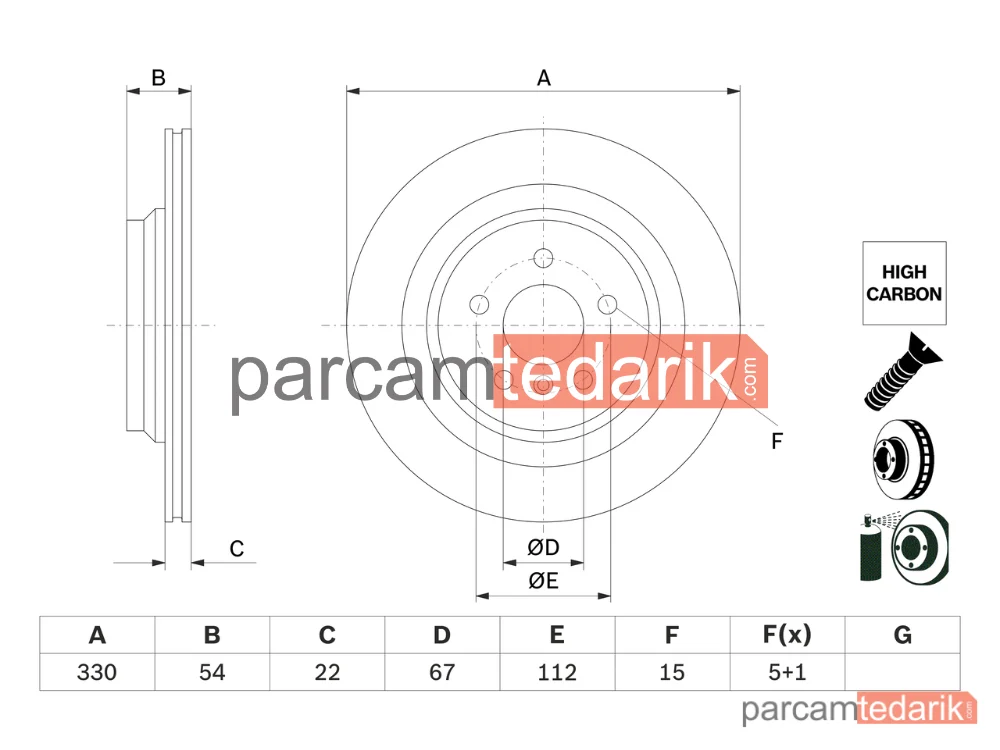 BOSCH 0986479E97 | Fren Diski (Arka) — Mercedes-Benz Gle, Mercedes-Benz Gle Coupe, Mercedes-Benz M-Serisi