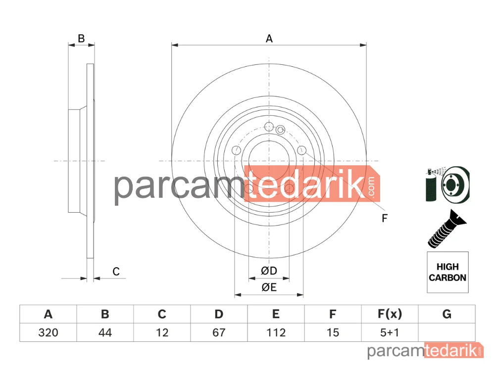 BOSCH 0986479F13 | Fren Diski — Mercedes-Benz A-Serisi, Mercedes-Benz Cla, Mercedes-Benz B-Serisi