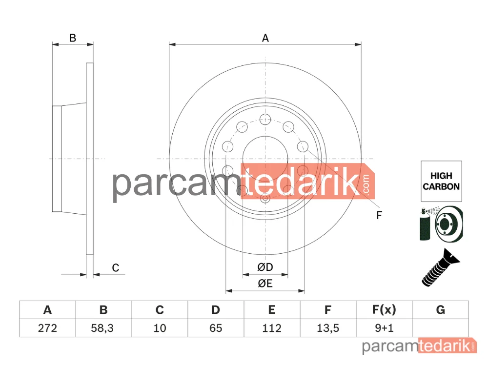 BOSCH 0986479F23 | Fren Diski (Arka) — Seat Ateca, Skoda Octavia IV Combi, Skoda Karoq