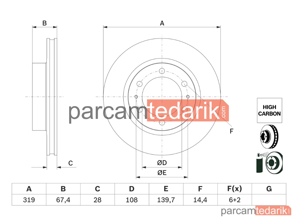 BOSCH 0986479G19 | Fren Diski — Toyota Hilux VIII Pick-Up