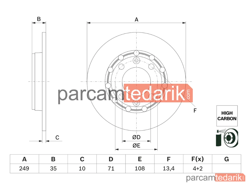 BOSCH 0986479H15 | Fren Diski (Arka) — Peugeot 208 II, DS 3 / DS 3 Crossback, Peugeot 2008 II