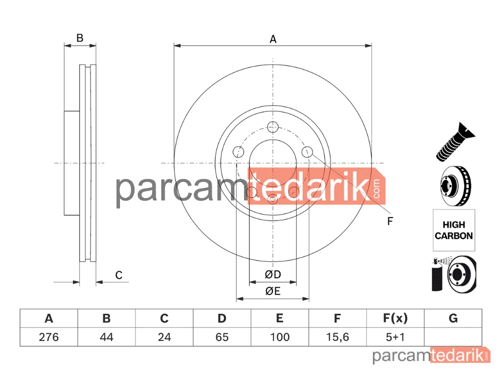 BOSCH 0986479H71 | Fren Diski — Seat Ibiza V, Seat Arona, Skoda Kamiq