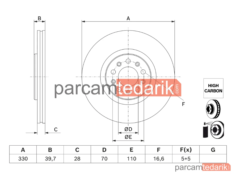 Fren Diski (330 mm) — Jeep Compass, Jeep Renegade Suv - 0986479J44