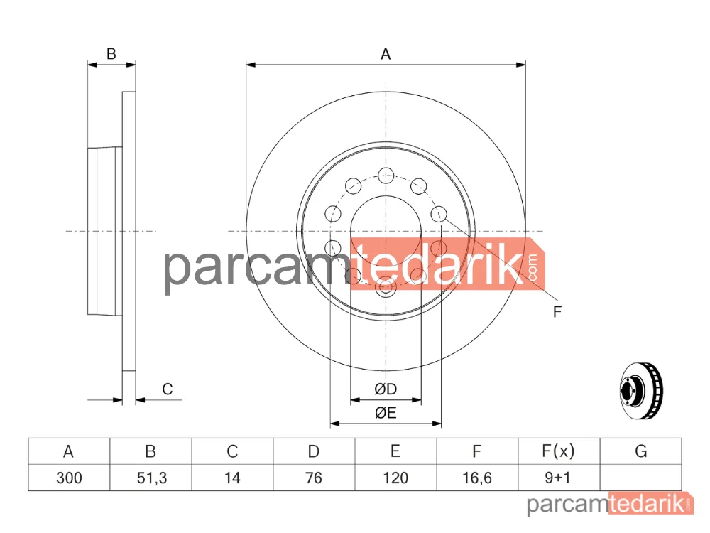 BOSCH 0986479K02 | Fren Diski (Arka)