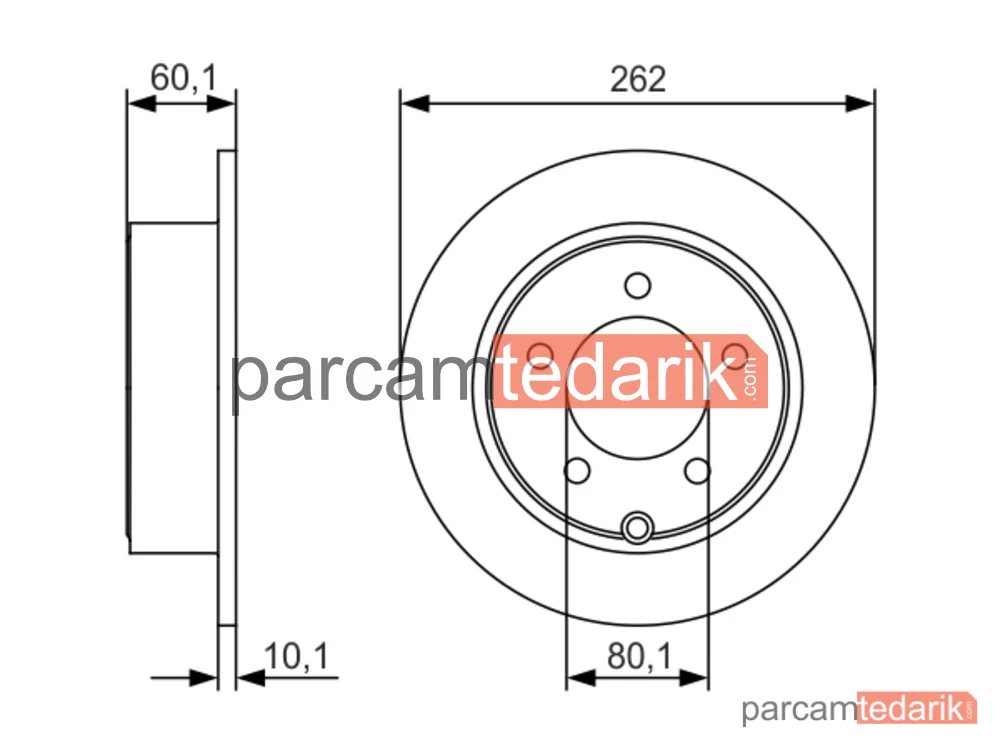 BOSCH 0986479R05 | Fren Diski (Arka, 262 mm) — Jeep Compass, Dodge Caliber, Chrysler Sebring