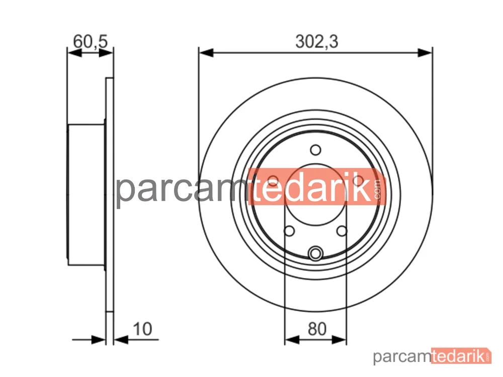 BOSCH 0986479R07 | Fren Diski (Arka, 281 mm) — Mitsubishi Outlander II, Jeep Compass, Mitsubishi Asx