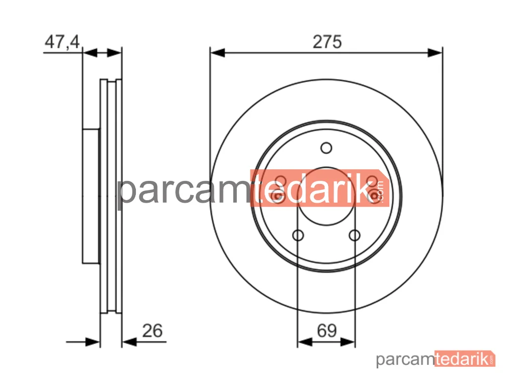 BOSCH 0986479R26 | Fren Diski (Ön, 275 mm) — Jeep Grand Cherokee IV, Hyundai Elantra IV