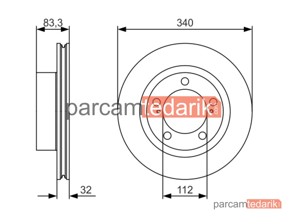 BOSCH 0986479R29 | Fren Diski (Ön, 340 mm) — Toyota Land Cruiser 200, Toyota Land Cruiser 100