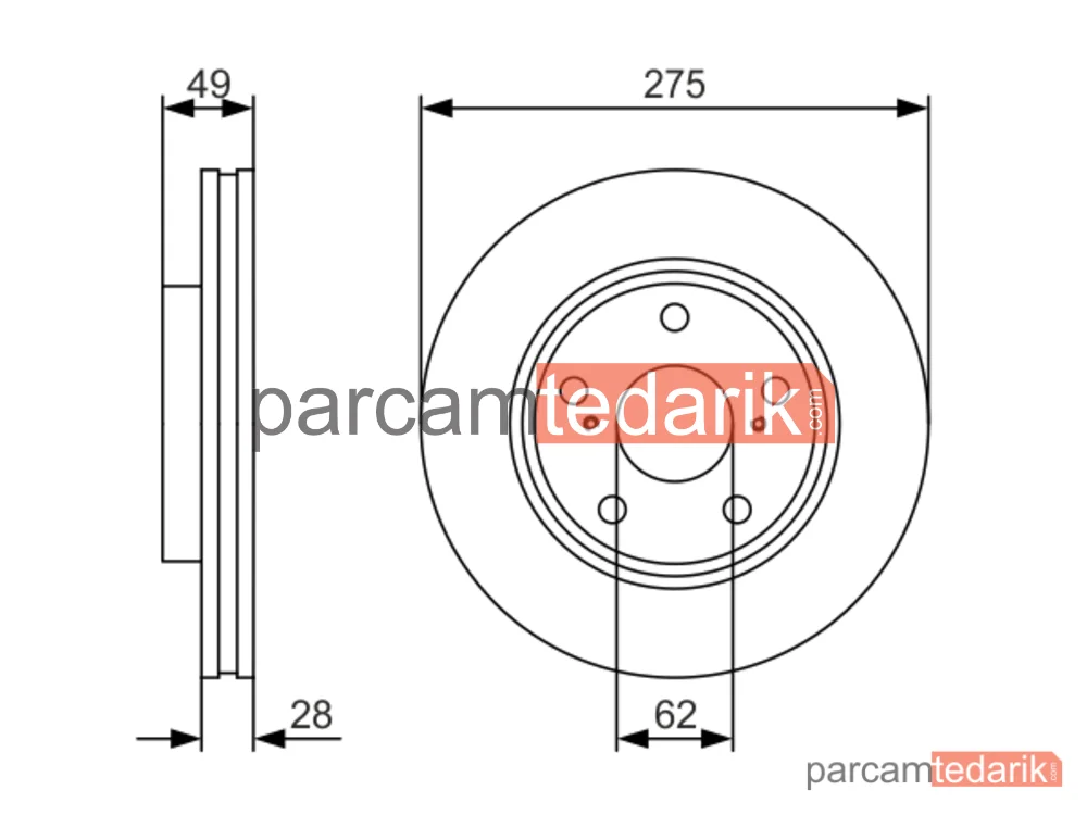 BOSCH 0986479R58 | Fren Diski (Ön, 274.8 mm)