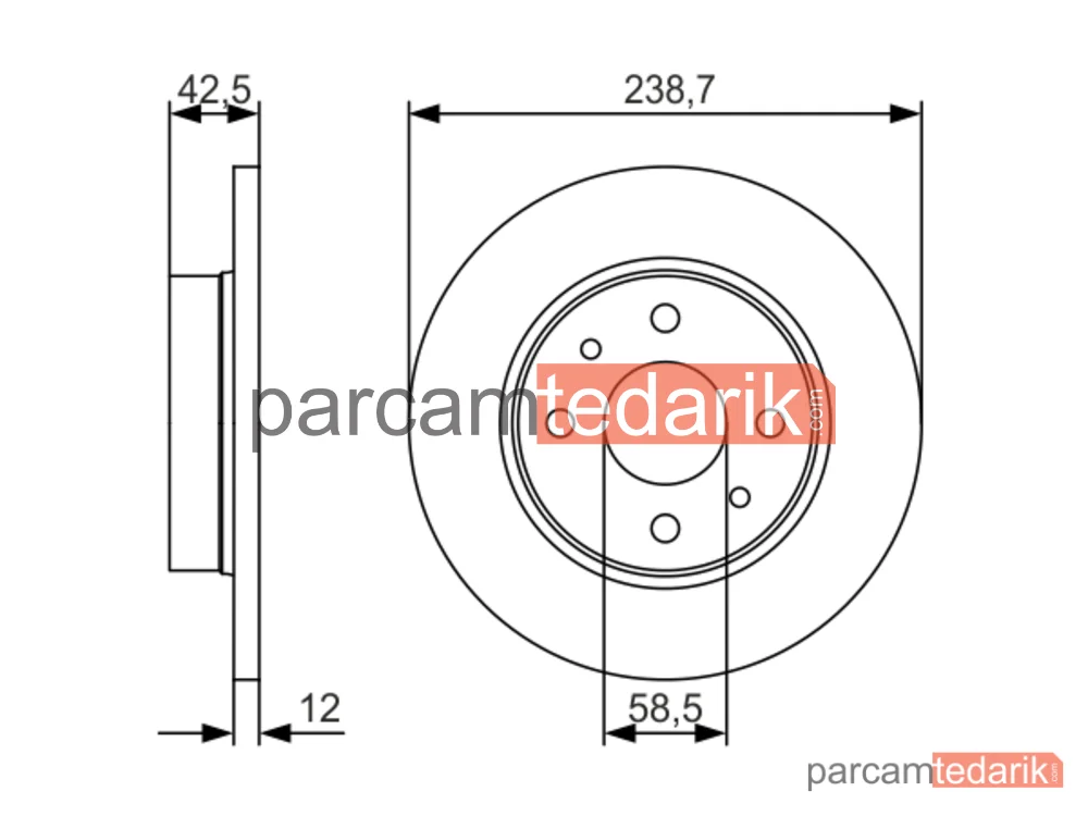 BOSCH 0986479R61 | Fren Diski — Lada Samara, ZAZ Tavria, Lada 110