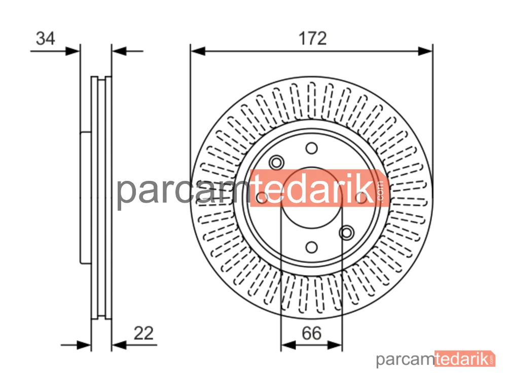 BOSCH 0986479R63 | Fren Diski (Ön, 266 mm) — Opel Crossland X / Crossland