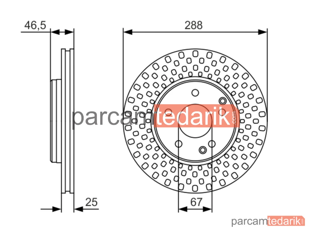 BOSCH 0986479R69 | Fren Diski (Ön)