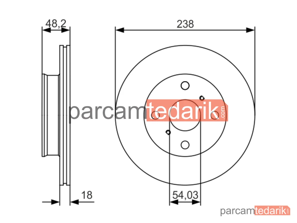 BOSCH 0986479R75 | Fren Diski — Toyota Corolla, Toyota Corolla Compact, Toyota Corolla Liftback